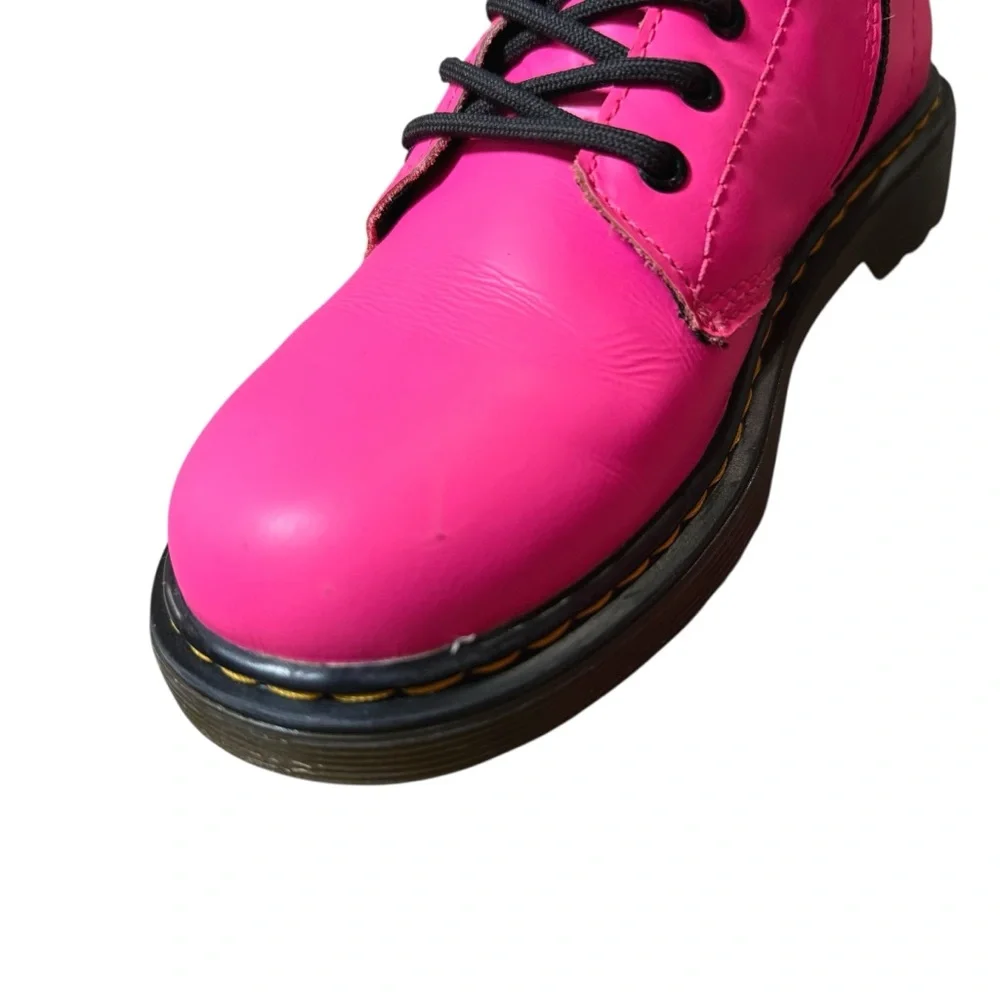 Dr. Martens Girls Romario Boathouse Pink Leather Lace Up Chunky Boot 2 Youth